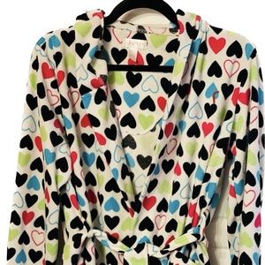 Steve Madden Terry Heart Robe Pockets Tie Size Small